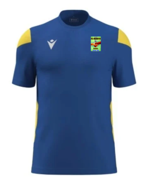 Maillot entrainement royal/jaune avec logo floqué
