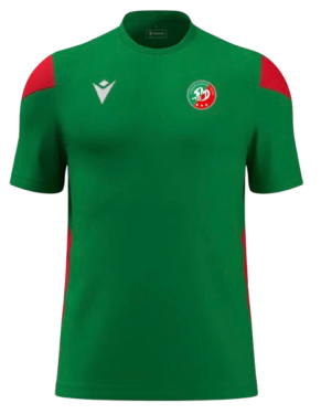 Maillot polis vert/rouge avec logo floqué