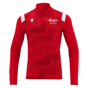 Sweat 1/4 zip  purus rouge avec logo brodé