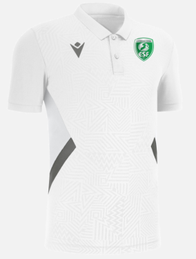 Polo rap blanc avec logo floqué