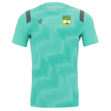 Maillot polyester rodders turquoise/anthracite avec logo sérigraphié