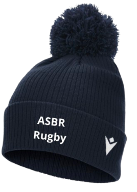 Bonnet à pompon navy et écriture brodée