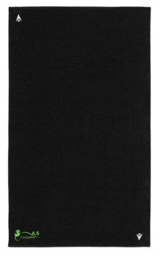 Serviette twister noire avec logo brodé 100cm x 150cm