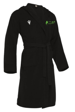 Peignoir vortex noir avec logo brodé