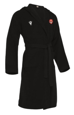 Peignoir vortex noir avec logo brodé