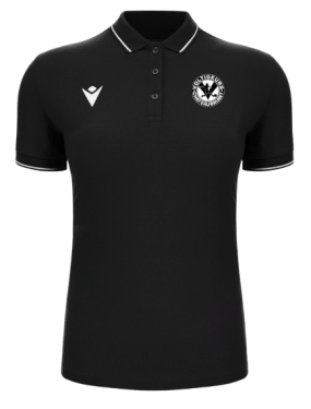 Polo coton femme waltz noir avec écusson