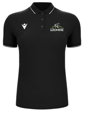 Polo femme waltz noir avec logo brodé