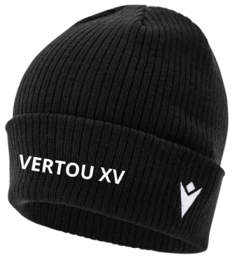 Bonnet zima noir avec écriture brodée