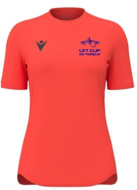 Maillot féminin zyra corail fluo avec logo floqué